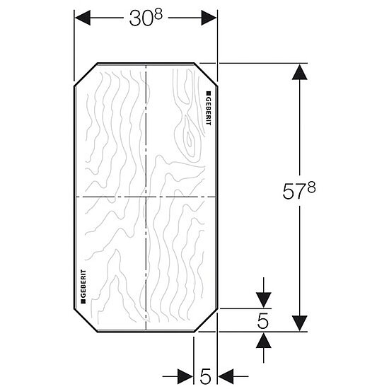 GIS Montageplatte, GEBERIT, aus Holz, universal, 310x580x30mm