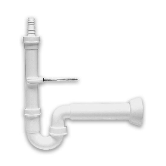 Siphon Aufputz für Waschmaschinen, DN 40 (1 1/2“), Abgangsrohr DN 50x240mm, mit Wandbefestigung