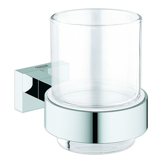 Essentials Cube Glas mit Halter, GROHE, chrom