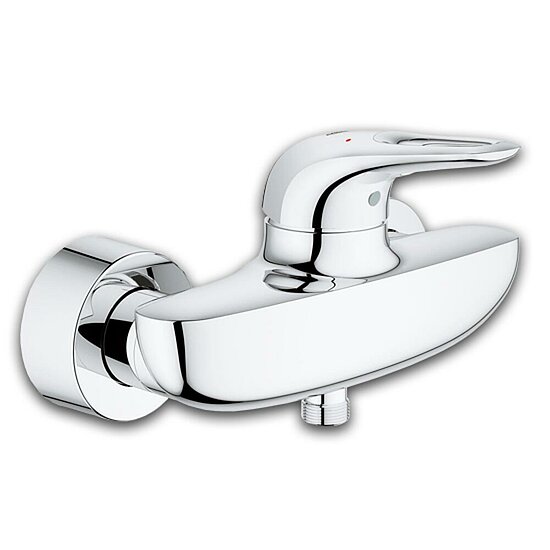 Brausemischer GROHE Serie Eurostyle, verchromt, offener Hebel, Einhebelmischer