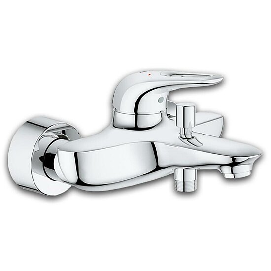 Wannenmischer GROHE Serie Eurostyle, verchromt, offener Hebel, Einhebelmischer