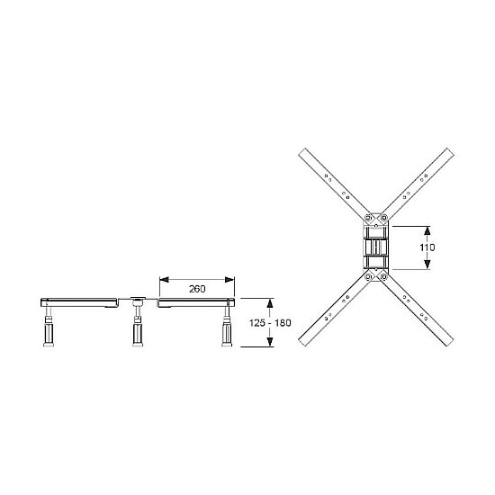 Mepa Duschwannenfüße für Acryl- und Stahlwannen 800×750 – 900x900mm