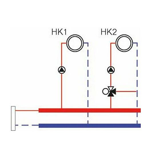 Heizkreiserweiterung Logaplus, Buderus, 1 Heizkreis gemischt und 1 Heizkreis ungemischt, bis 25 kW