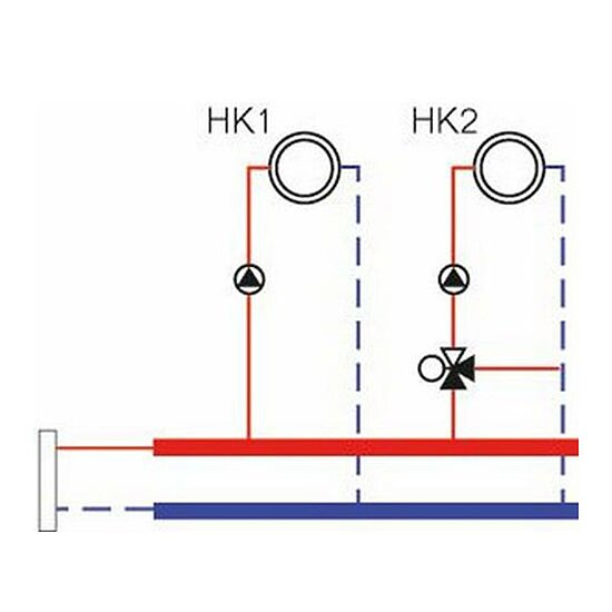 Heizkreiserweiterung Logaplus, Buderus, 1 HK gemischt, 1 HK ungemischt, mit Weiche, bis 35 kW