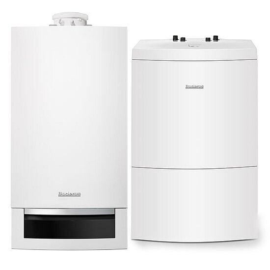 Gasbrennwertgerät GB172, 24 kW, Buderus, mit Warmwasserspeicher WU160W 160l, Erdgas E