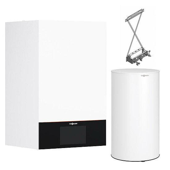 Gastherme Paket Vitodens 300-W, 25 kW, 160 L Vitocell 100-W CVAB-A, nebengestellt, Viessmann