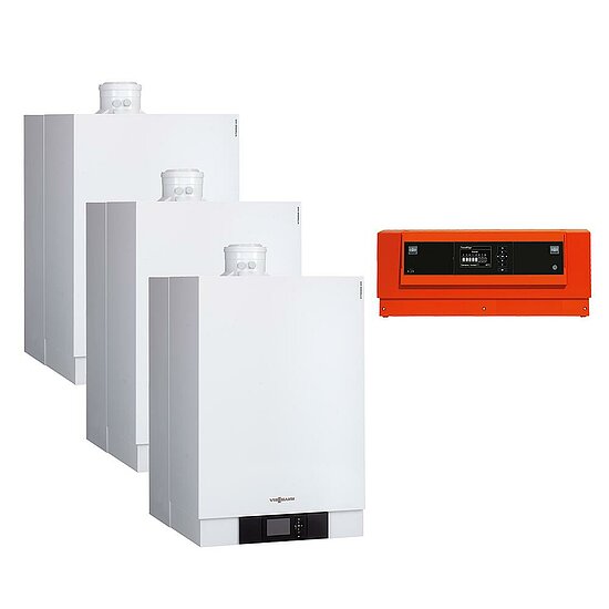 Kaskade 3-Fach Vitodens 200-W, 12-49 kW, Vitotronic 300-K, Wandmontage, Viessmann