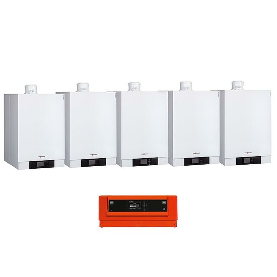 Kaskade 5-Fach Vitodens 200-W, 20-99 kW, Vitotronic 300-K, Wandmontage, Viessmann