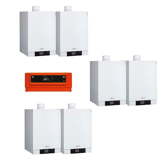 Kaskade 6-Fach Vitodens 200-W, 12-49 kW, Vitotronic 300-K, freistehend, Viessmann