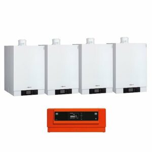 Kaskade 4-Fach Vitodens 200-W, 12-49 kW, Vitotronic 300-K, Wandmontage Blockaufstellung, Viessmann