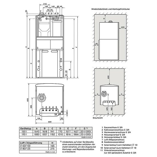 VAILLANT Paket 1.460/2 auroCOMPACT VSC D 206/4-5 150 E, VRC 700/6