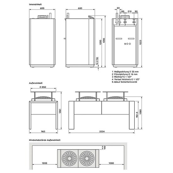 VAILLANT Luft/Wasser Wärmepumpe aroTHERM perform VWL 255/3 AS mit VWL 255/3 IS S1