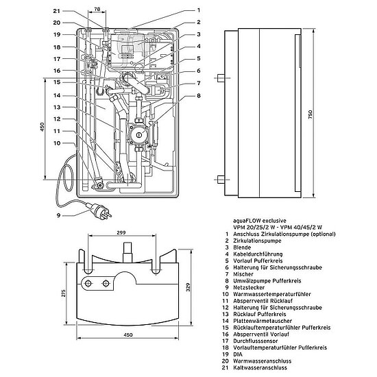 VAILLANT Trinkwasserstation aguaFLOW exclusive VPM 30/35/2 W