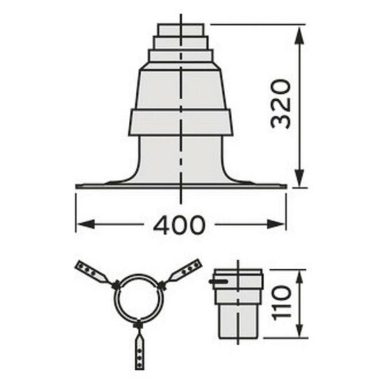 VAILLANT Set 1 Grundelemente Brennwert für flexible Abgasleitung DN 80. PP