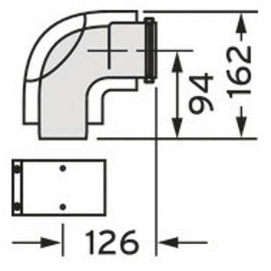 VAILLANT Bogen 87 Grad Brennwert konz.. PP. 60/100 mm. m. Reinigungsd.