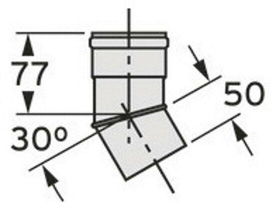VAILLANT Bogen 30 Grad (2 St.) Brennw. für starre Abgasleitung DN 80. PP