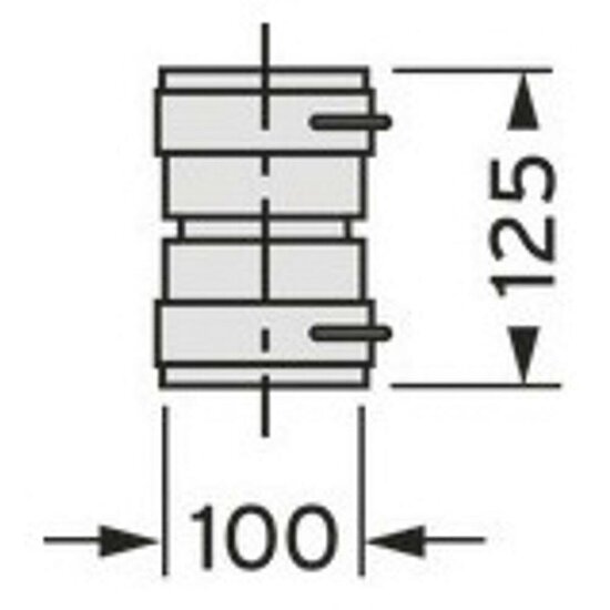 VAILLANT Set 3 Verbindungsstück Brennw. für flexible Abgasleitung DN 100. PP