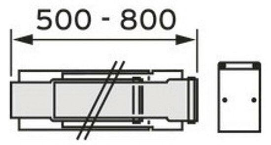 VAILLANT Teleskopverlängerung Brennwert Luft-/Abgasführung. PP.60/100. 0.5-0.8 m