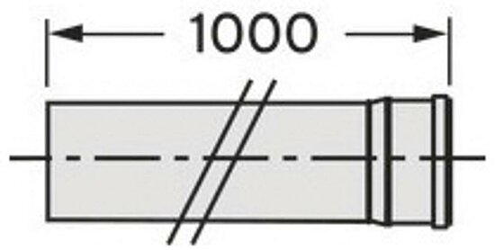 VAILLANT Verlängerung 1.0 m für starre Abgasleitung DN 130. PP