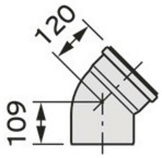 VAILLANT Bogen 45 Grad DN 160 PP