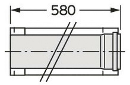 VAILLANT Verlängerung DN 225/160 0.5 m Edelstahl für Abgassystem Fassade DN 160