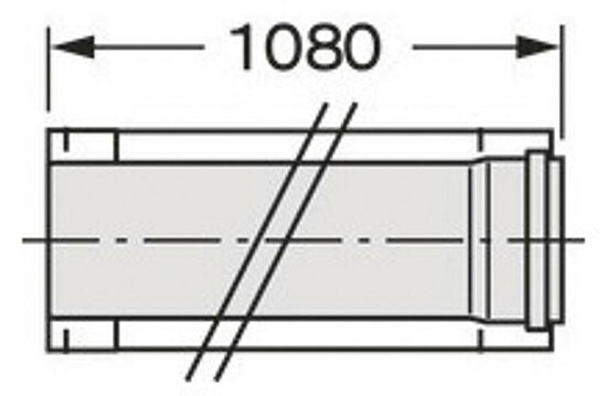 VAILLANT Verlängerung DN 225/160 1.0 m Edelstahl für Abgassystem Fassade DN 160