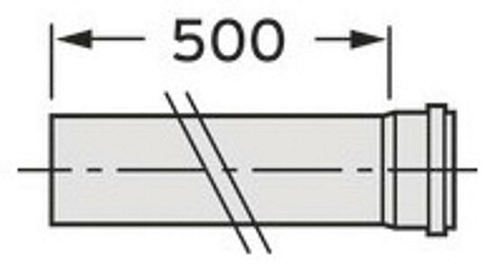 VAILLANT Verlängerung 0.5m 110 mm PP