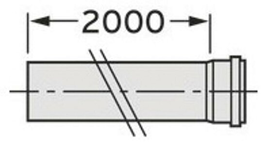 VAILLANT Verlängerung 2.0m 110 mm PP