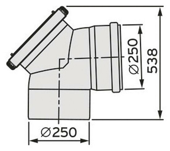 VAILLANT Bogen 87 Gr 250 mm PP mit Revisionsöffnung