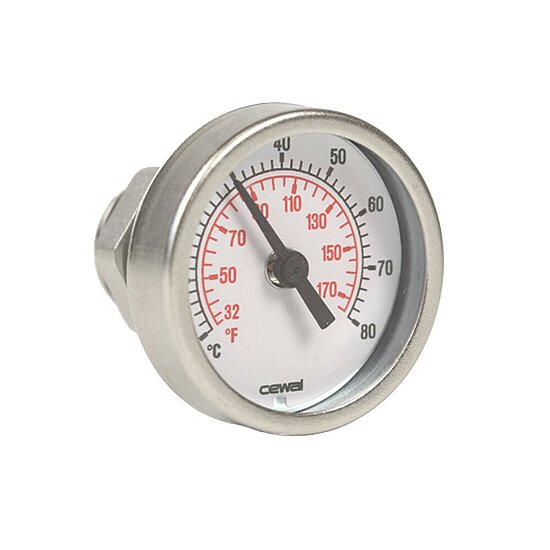 Thermometer mit Tauchhülse 3/8“ inkl. Adapter auf 1/2“ AG