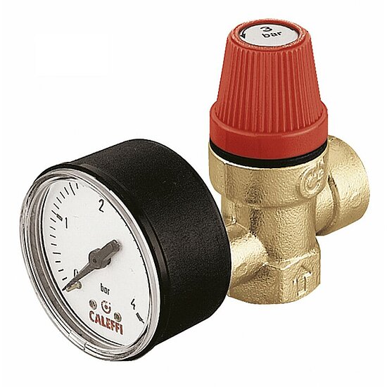 Membran-Sicherheitsventil IGxIG 1/2“ 3 Bar mit Manometer, Caleffi