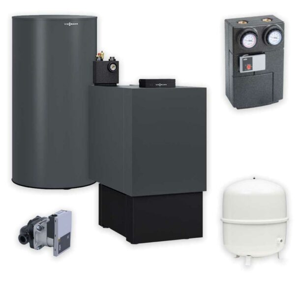 Viessmann Vitoladens 300-C Öl-Brennwert-Kompaktheizkessel Paket BC3B 19 kW Vitotronic 200 2-stufig Vitographite Speicher Vitocell 100-V CVAA 160L