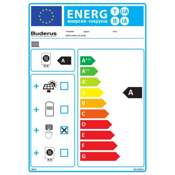 Buderus Logaplus GB125 Öl-Brennwert 18 kW Heizungspaket K32/2 mit Regelung RC310 Warmwasserspeicher SU160/5 160 l ohne Mischer